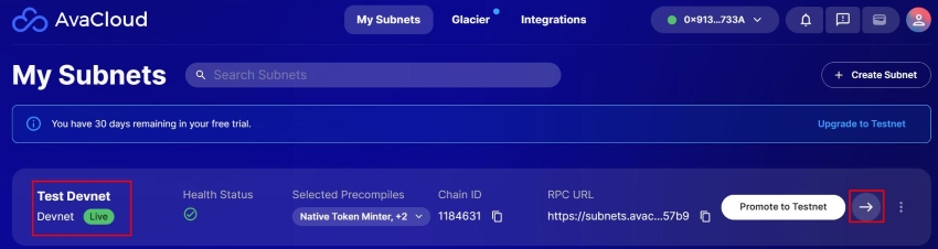 Subnet created successfully